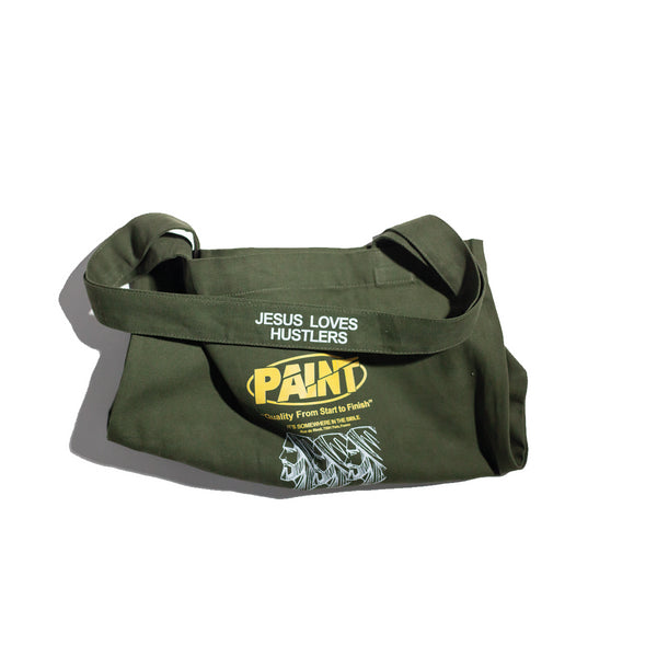 Army Green Jesus Loves Hustlers Tote