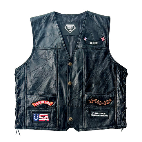 Vintage Buffalo Leather "Live to Ride" Biker Vest