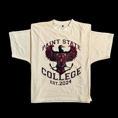 Tan State College Crop Tee